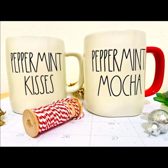 *(2) Rae Dunn Mugs Peppermint Mocha & Peppermint Kisses - Picture 6 of 6